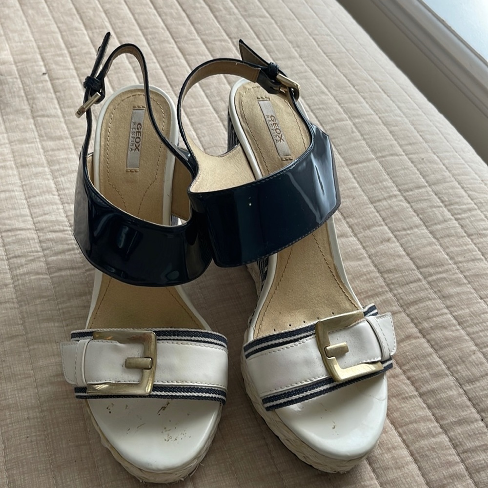 A beautiful white and blue wedge